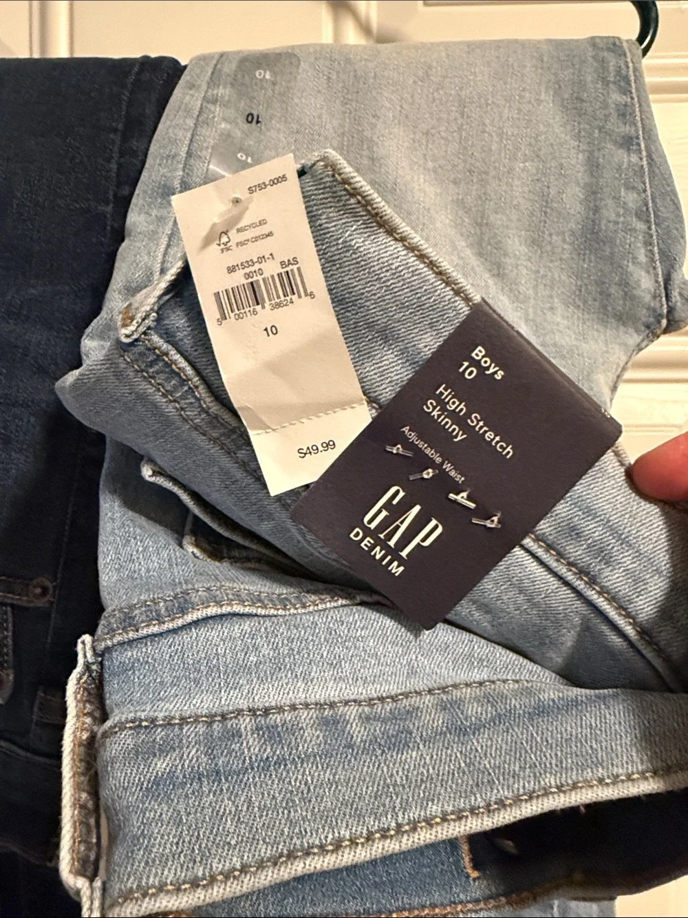 Bundle GAP Boys Skinny Jeans Duo - Dark Indigo & Light Blue